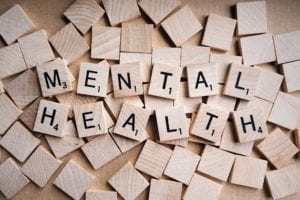 Mental Health Spelled by wood blocks